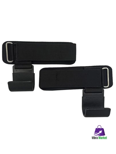 Крюки для перекладины и тяги ReKoy FG006, кожаные, черные, 2 шт
