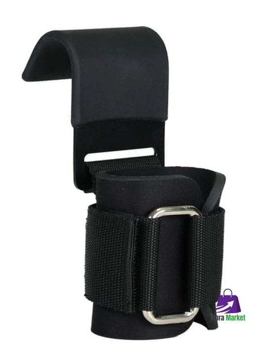 Крюки для перекладины и тяги ReKoy FG006, кожаные, черные, 2 шт - 