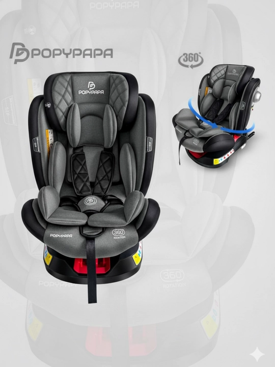 Popypapa LYB836 0-12 yosh uchun avtokreslo, 360° aylanish, ISOFIX, sozlanadigan holat