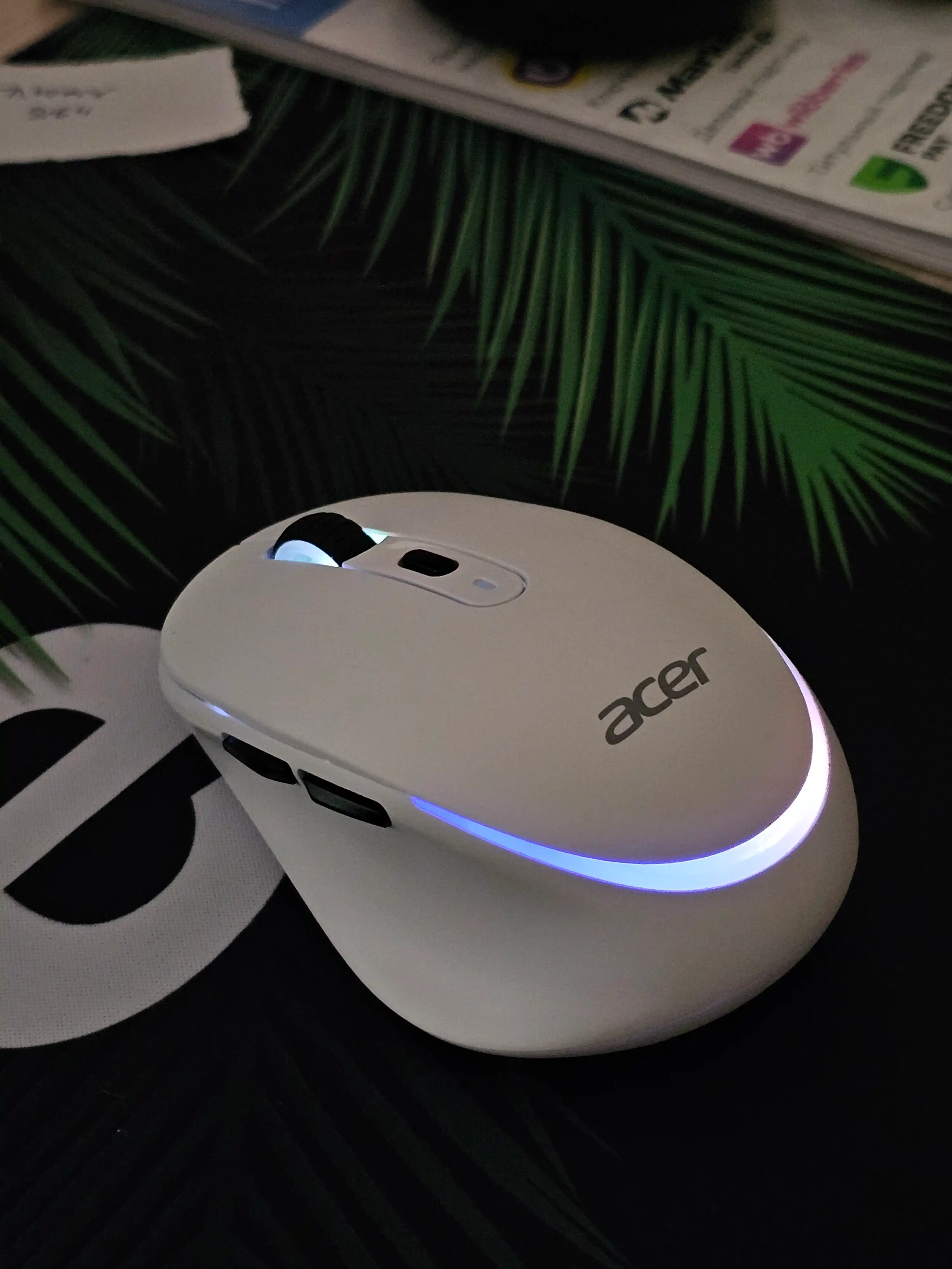Simsiz kompyuter mini-sichqonchasi ACER, 2 rejim Bluetooth +2.4G, RGB orqa yorug'lik bilan