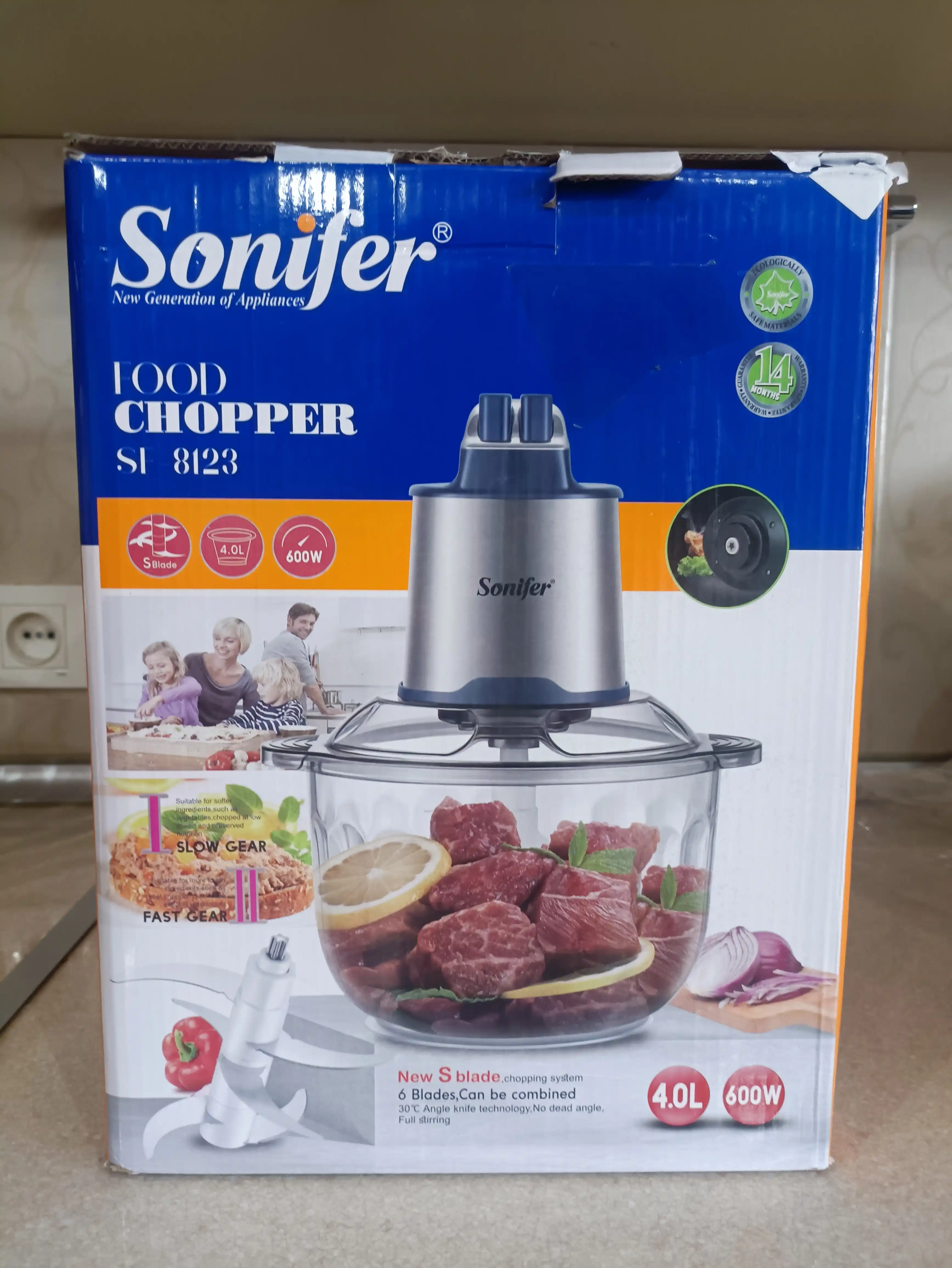 Elekt maydalagich Sonifer SF-8123, 4 litr, сhopper, blender, mikser, gosht maydalagich
