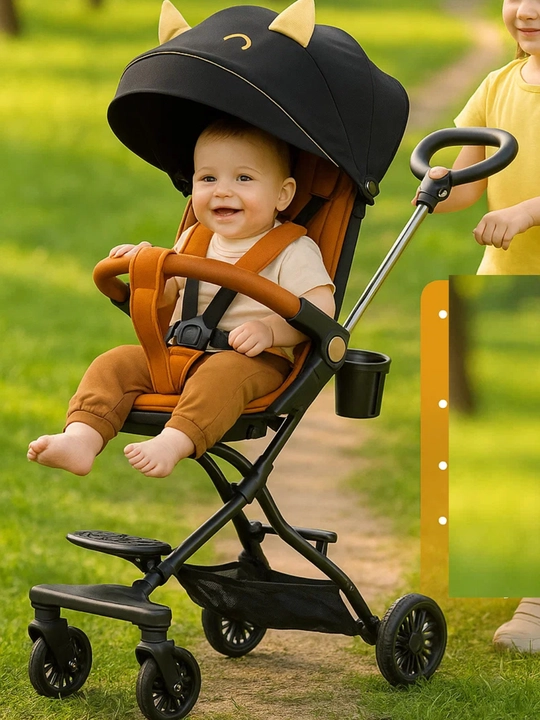 Мини коляска-дрон для детей 0-3 лет, можно регулировать спинку, вращение на 360 градусов - 