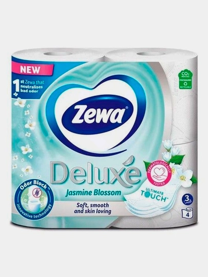 Туалетная бумага Zewa Deluxe, жасмин, 3-слоя, 4 рулона — NIVEA-76745