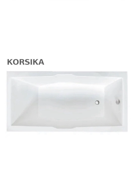 Akril vanna 1MARKA KORSIKA 190×100 sm — kenglik, qulaylik va zamonaviy dizayn