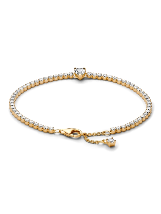 Pandora “Yaltiragan yurak” tennis bilaguzugi, 14K oltin qoplama, 560041C01