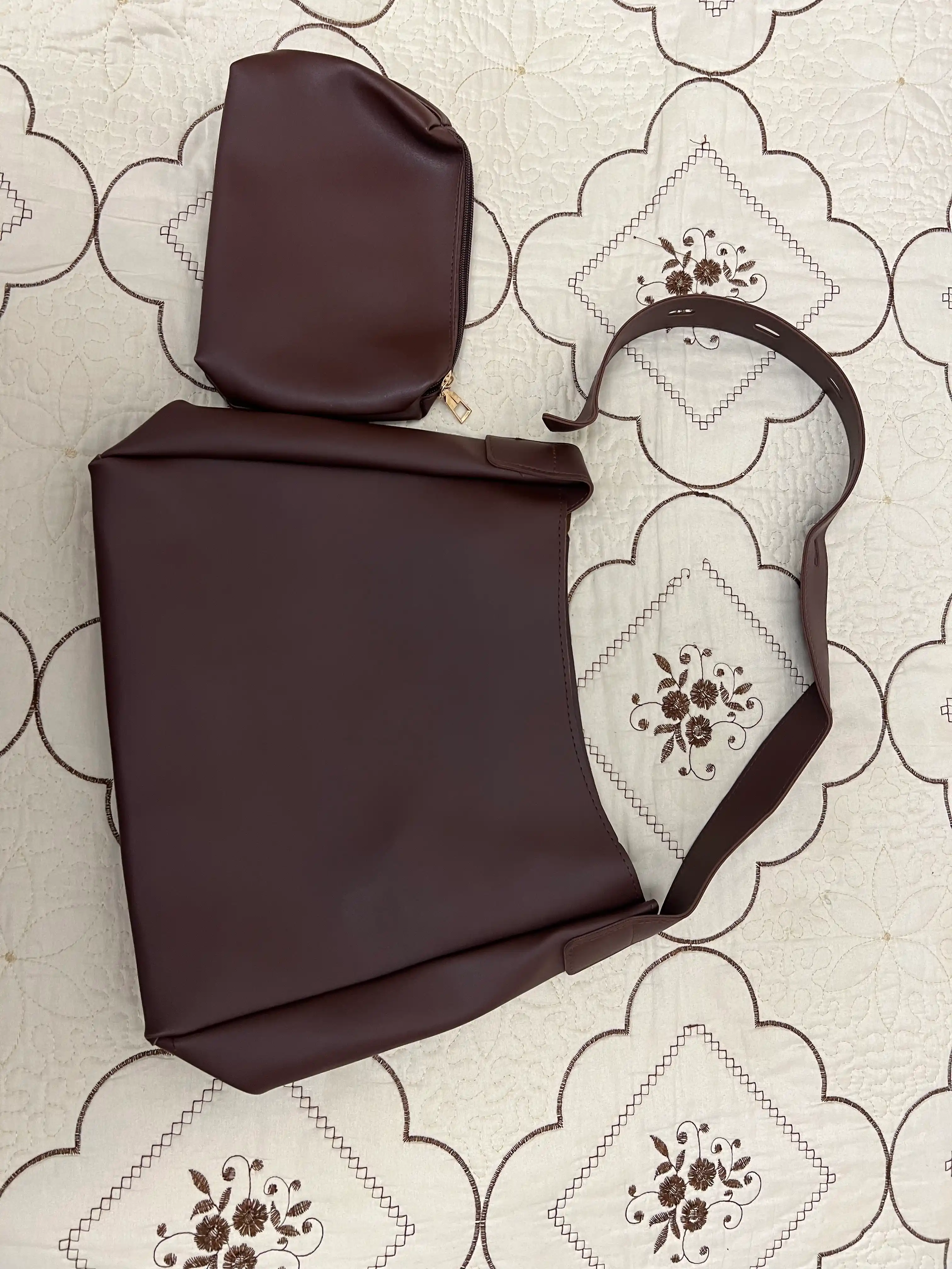 Sumka ayollar uchun 2 tasi 1 da, yelkama katta shopper-kosmetik sumka, eco teridan