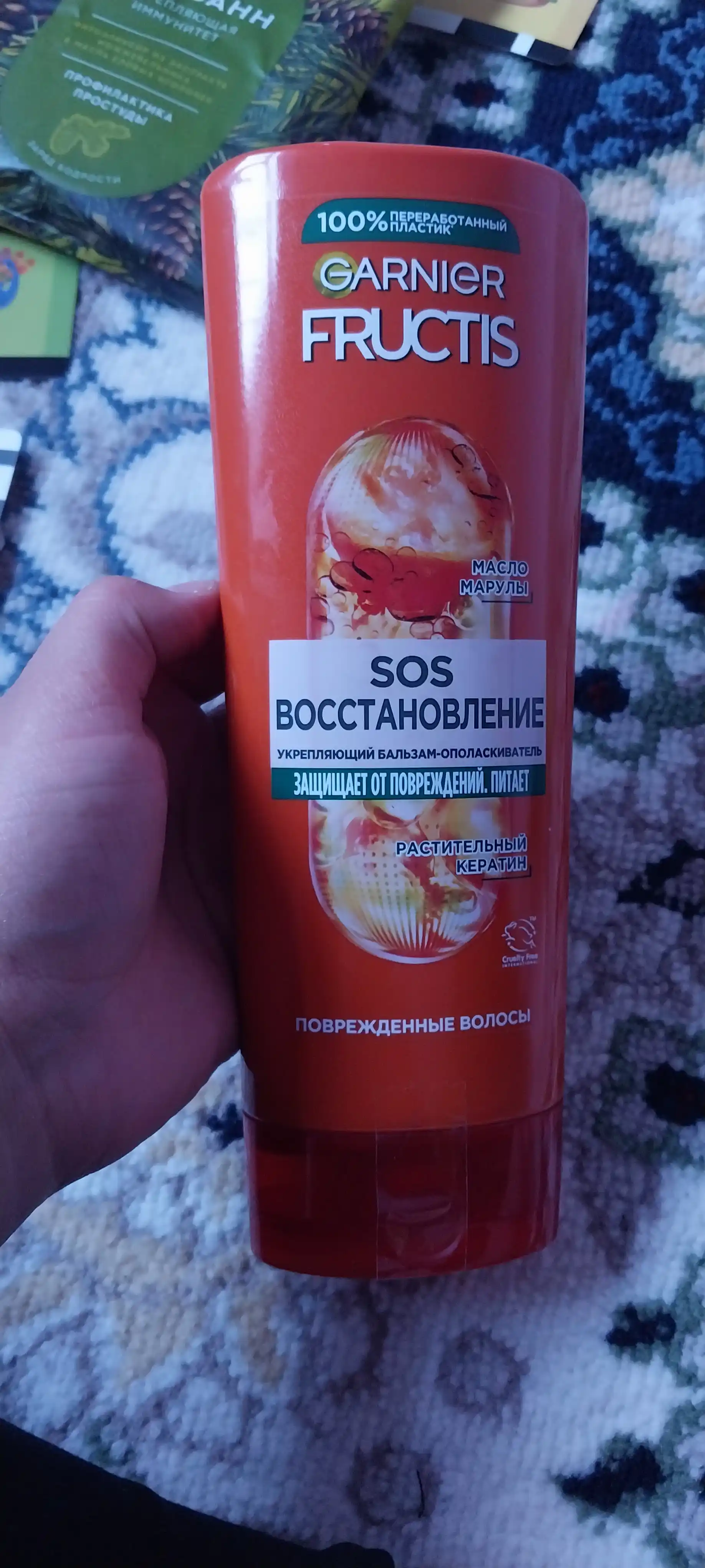 Garnier Бальзам для волос Fructis SOS Восстановление с кератином для укрепления, 387 мл