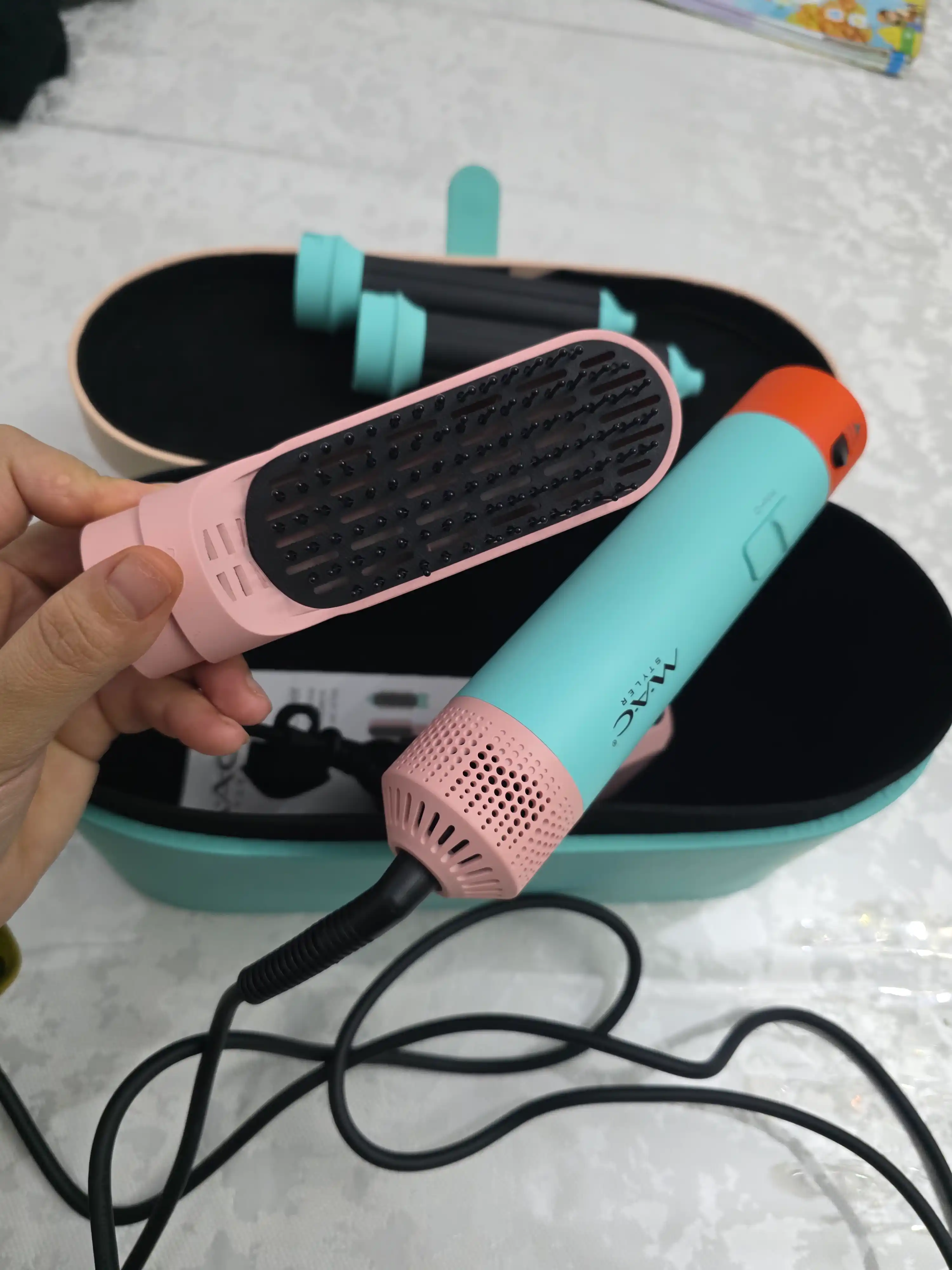 MAC styler soch uchun fen MC-6766, 6 tasi 1 da, havoda tekislash va avtomatik tekislash