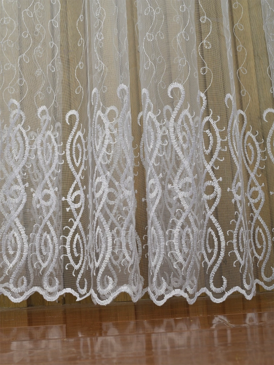Tyul parda, tikilgan naqshli, yotoqxona pardasi, mehmonxona pardasi, 2.90*300sm