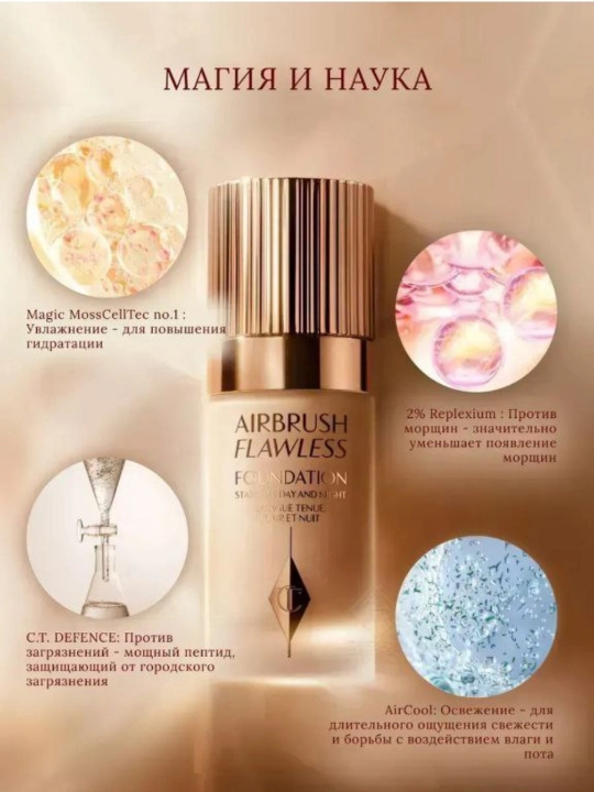 Тональная крем с матовым финишем Charlotte Tilbury Airbrush Flawless Foundation, 30 мл - 