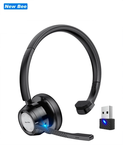 Jamoalar, Skype, Zoom, vebinarlar, qo'ng'iroq markazi uchun New bee BH60 quloqchinlari - 