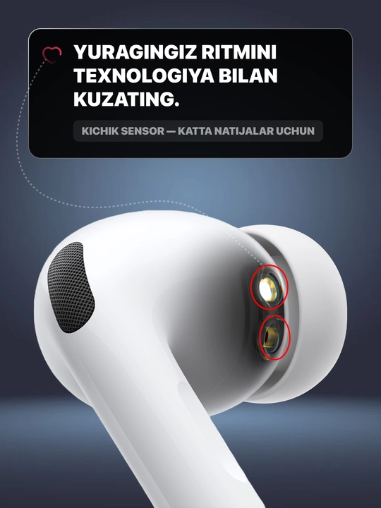 "Pods Pro 3" simsiz quloqchinlari, ANC, sensorli, sovg‘aga g‘ilof va kabel
