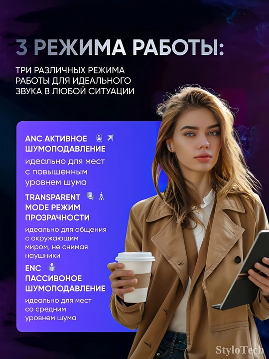 Simsiz quloqchinlar mikrofon bilan, naushnik sensorli shovqinni bekor qiluvchi, Bluetooth