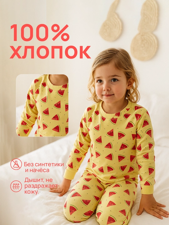 Пижама для мальчиков и девочек, 100% хлопок - 