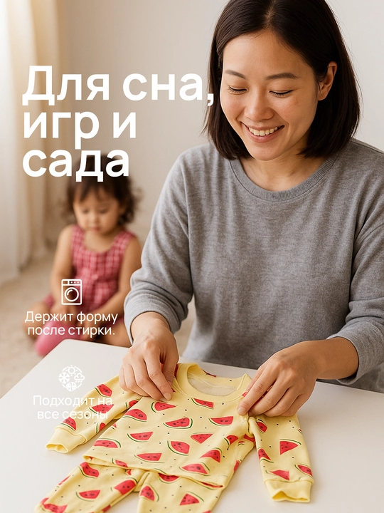 Пижама для мальчиков и девочек, 100% хлопок
