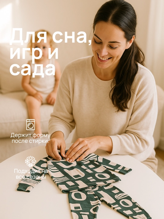 Пижама для мальчиков и девочек, 100% хлопок