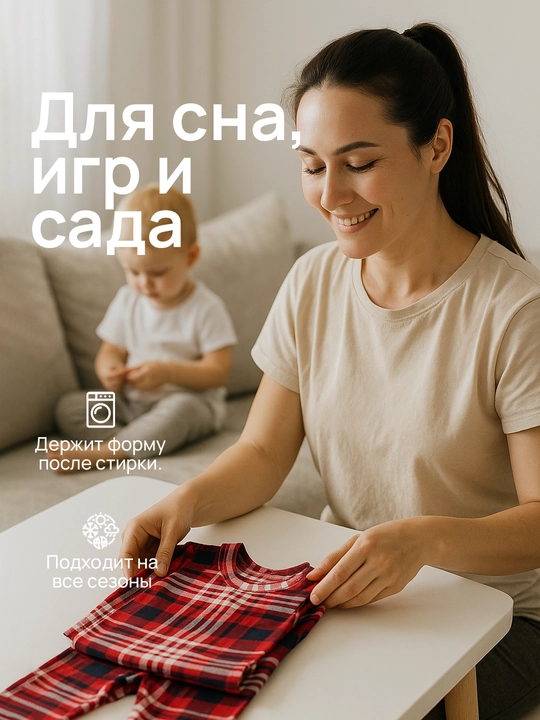 Пижама для мальчиков и девочек, 100% хлопок