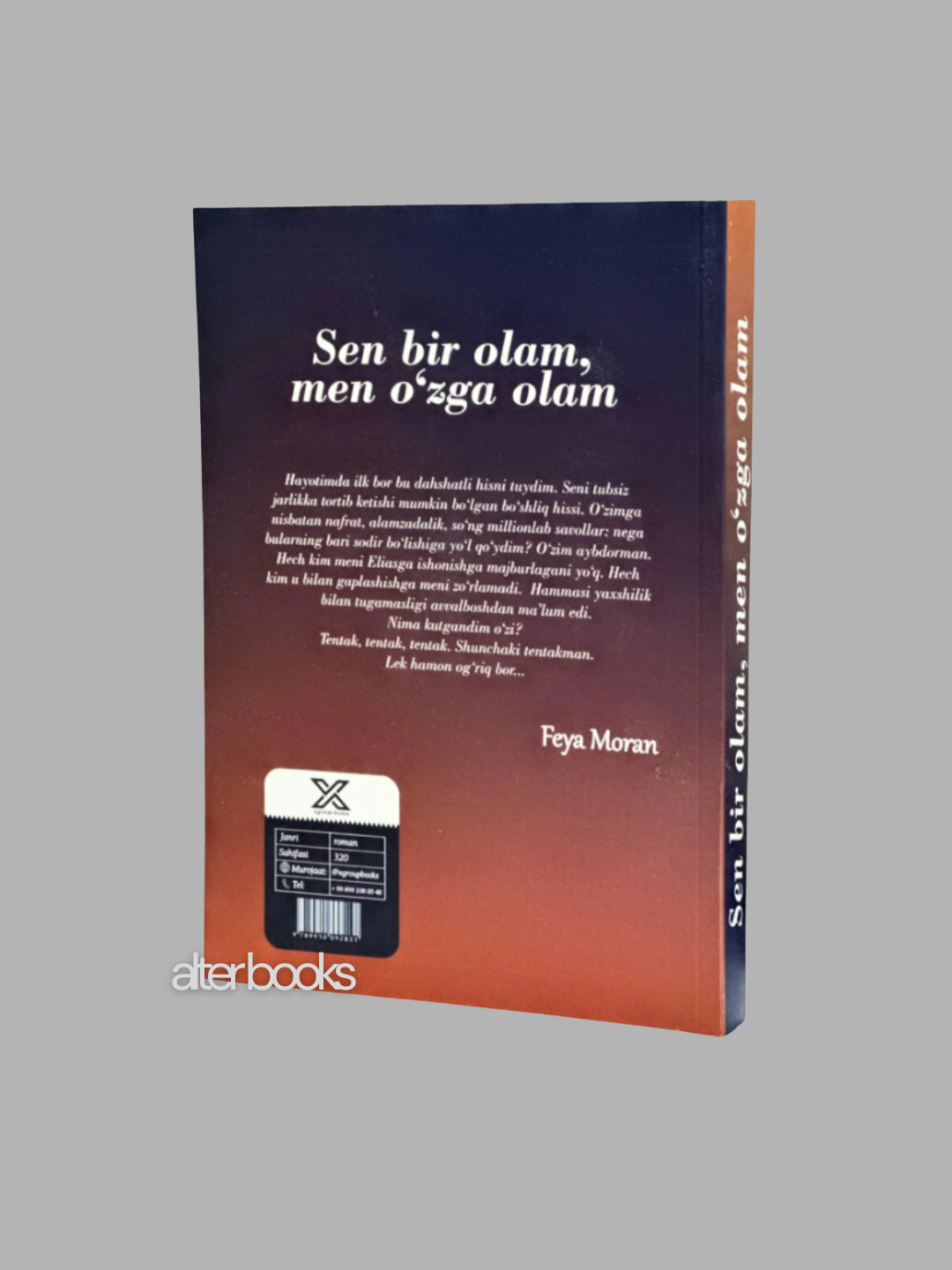 Sen bir olam men o'zga olam, Feya Moran, 320 bet, lotincha