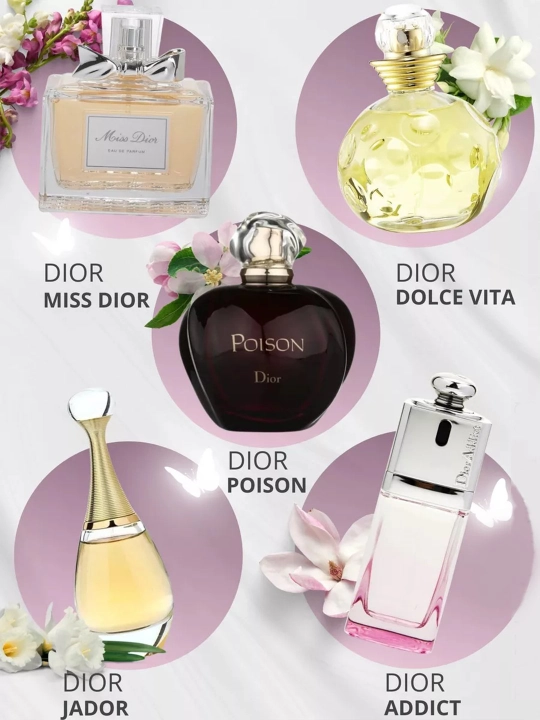 Dior Les Parfumes Sovg'a uchun atirlar to'plami , ayollar va qizlar uchun, 5 tasi 1 da - 
