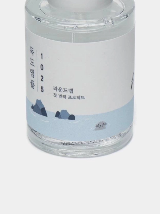 Namlangan quruq teri uchun dengiz suvi ampulasi Round Lab 1025 Dokdo Ampoule, 45 ml