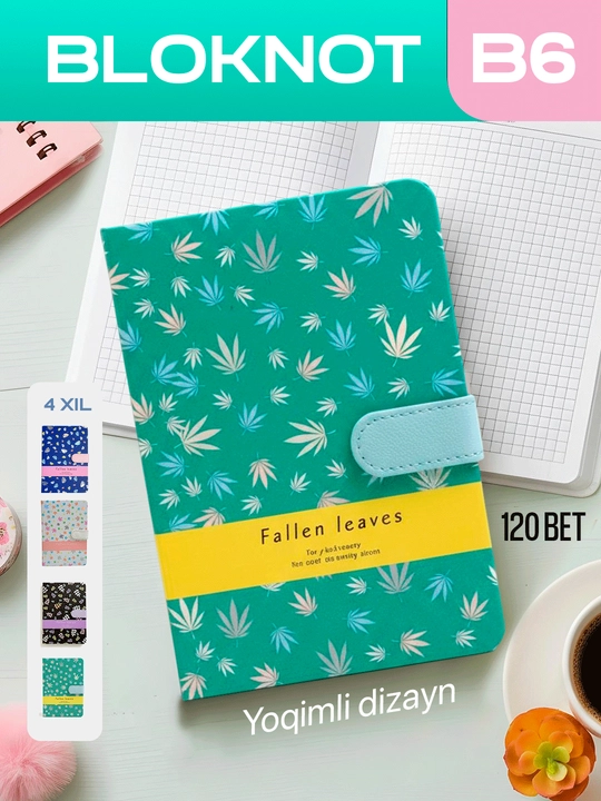 Bloknot kreativ va gulli, 13 x 19 sm, qizlar uchun chiroyli planner, 110b, marmar blaknot
