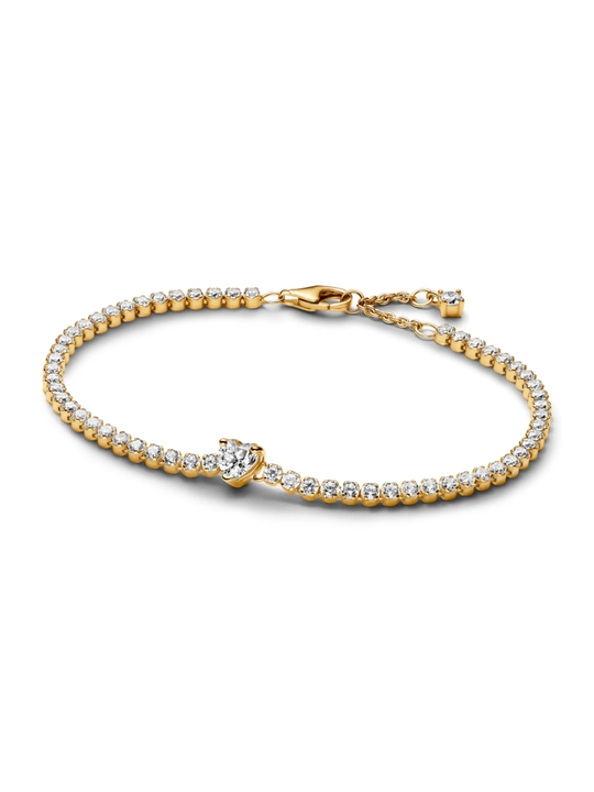 Pandora “Yaltiragan yurak” tennis bilaguzugi, 14K oltin qoplama, 560041C01