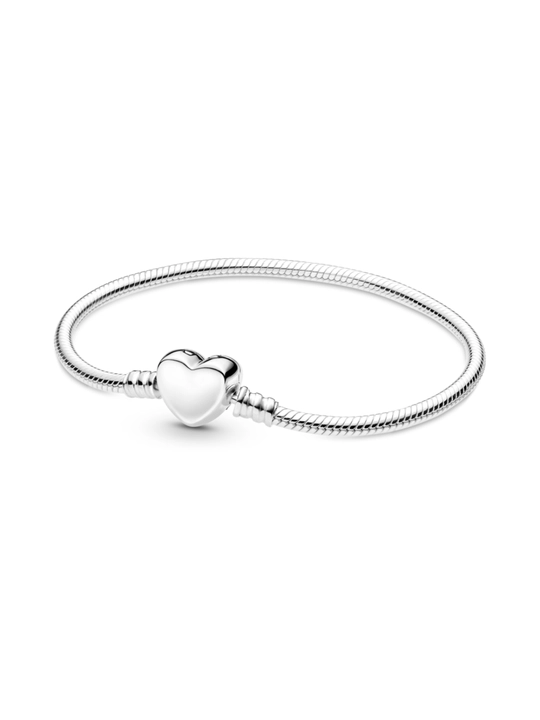 Браслет Pandora с застёжкой-сердцем для гравировки, серебро 925, 599206C00
