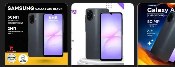 Smartfon Samsung Galaxy A07, 6.7" dyuym displey, 90Hz, 50 Mp kamera, IP54 Ximoya