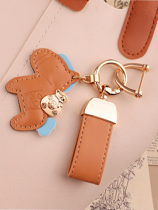 Avtomobil kalitlari uchun charm brelok, karabinli - 