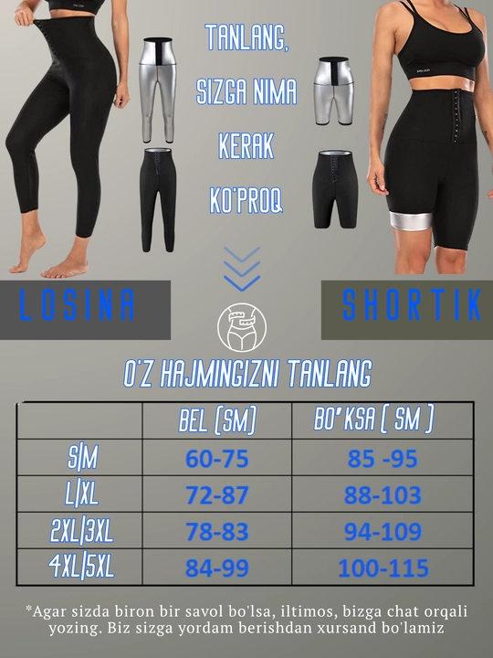 Sauna effektiga ega ozdiruvchi legginslar, yuqori bel, termo-effekt