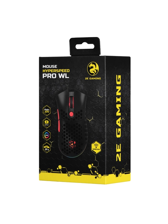 Simsiz o‘yin sichqonchasi 2E GAMING HyperSpeed Pro WL, RGB yoritgich, 19000 DPI, firma DT