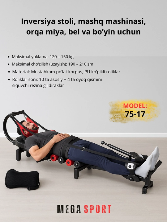 Inversia stol, trenajor, umurtqa va grija uchun, turli rangda