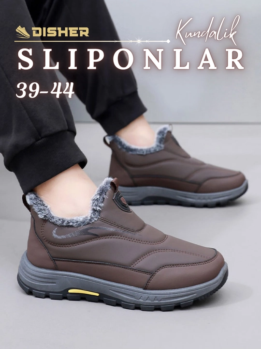 Erkaklar sliponlari, qishki DISHER HeatTrail, botinkalar