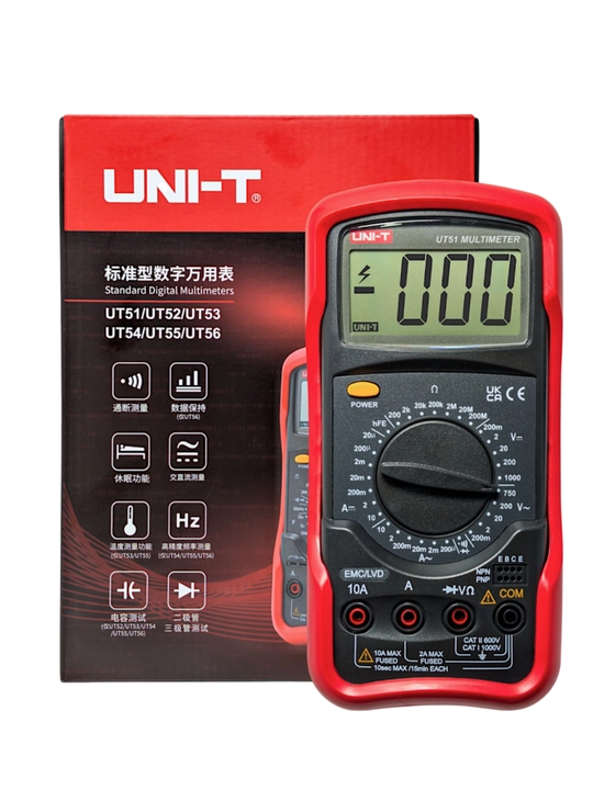 Raqamli tester UNI-T UT51 — universal multimetr (AC/DC, 10A, 1000V)
