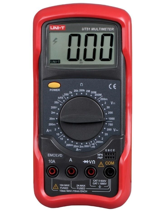 Raqamli tester UNI-T UT51 — universal multimetr (AC/DC, 10A, 1000V)