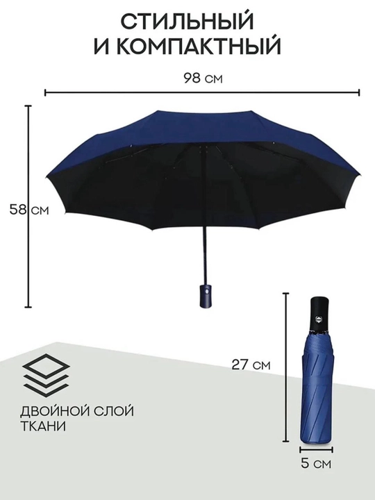 Зонт автомат, для дождя и солнца, мини, антиветер с 8 спицами