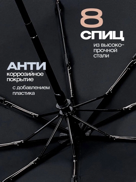 Зонт автомат, для дождя и солнца, мини, антиветер с 8 спицами