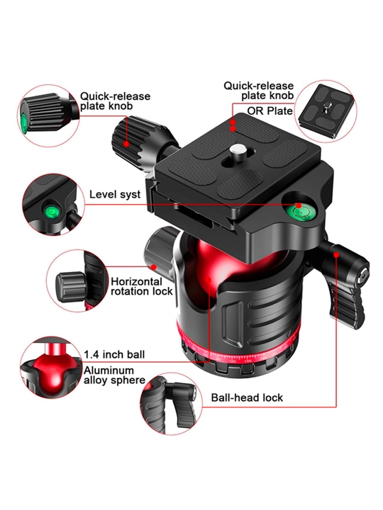 ZOMEI Q173 professional alyuminiy qotishma tripod, Monopod, to'p boshi