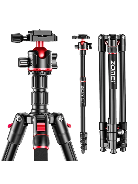 ZOMEI Q173 professional alyuminiy qotishma tripod, Monopod, to'p boshi