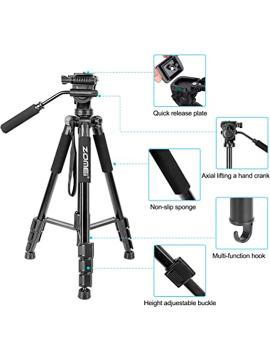 Zomei Q200 alyuminiy qotishmasi sayohat katlanadigan tripod kamerasi tripod stendi