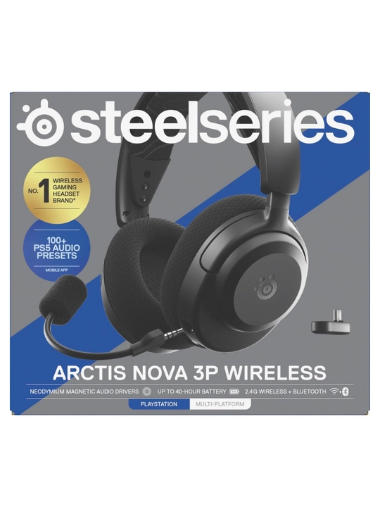 SteelSeries Arctis Nova 3P Wireless, беспроводные игровые наушники до 40ч работы