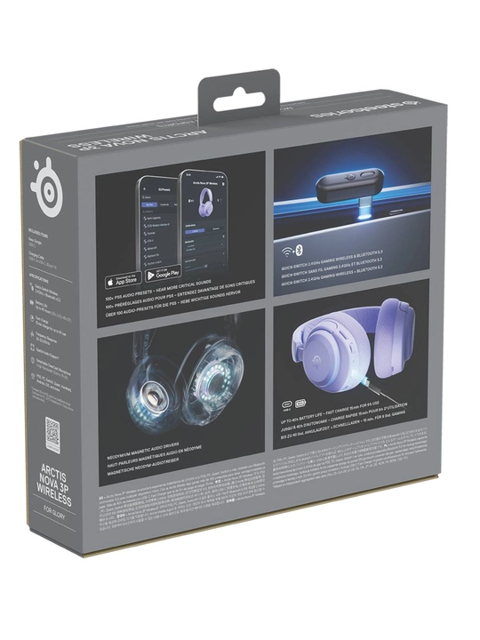 SteelSeries Arctis Nova 3P Wireless, беспроводные игровые наушники до 40ч работы