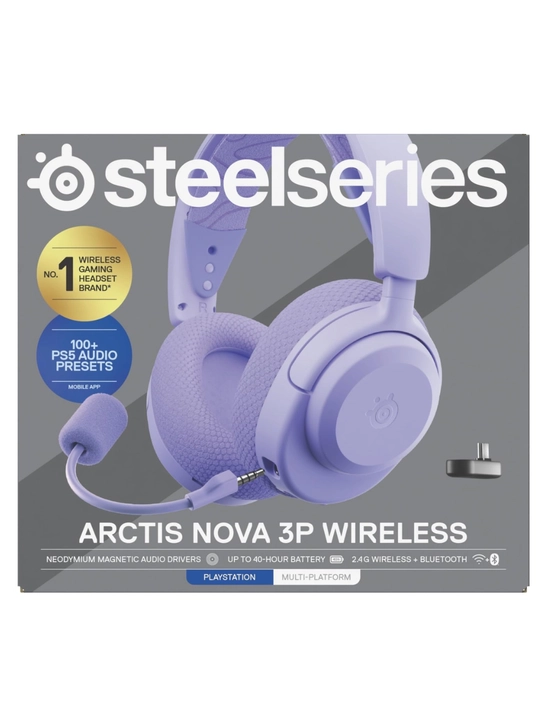 SteelSeries Arctis Nova 3P Wireless, беспроводные игровые наушники до 40ч работы