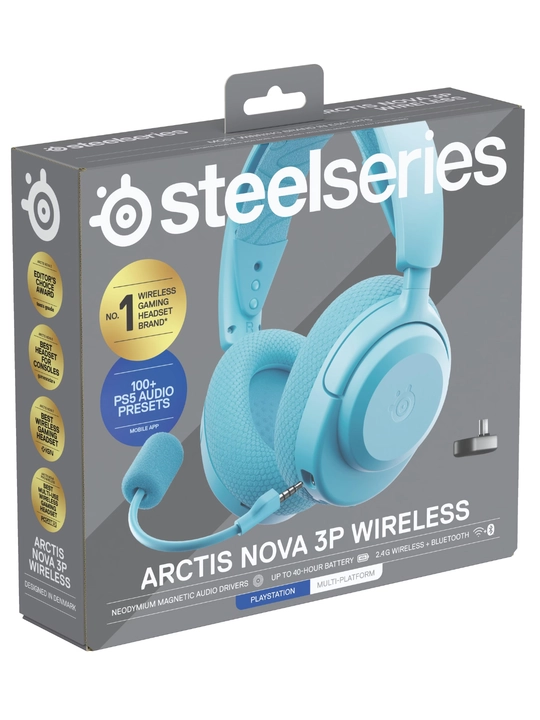 SteelSeries Arctis Nova 3P Wireless, беспроводные игровые наушники до 40ч работы