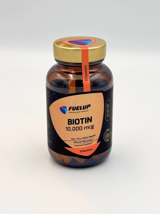 БИОТИН (BIOTIN) 10000 мкг 60 табеток ФуелАП стеклянная упаковка - 