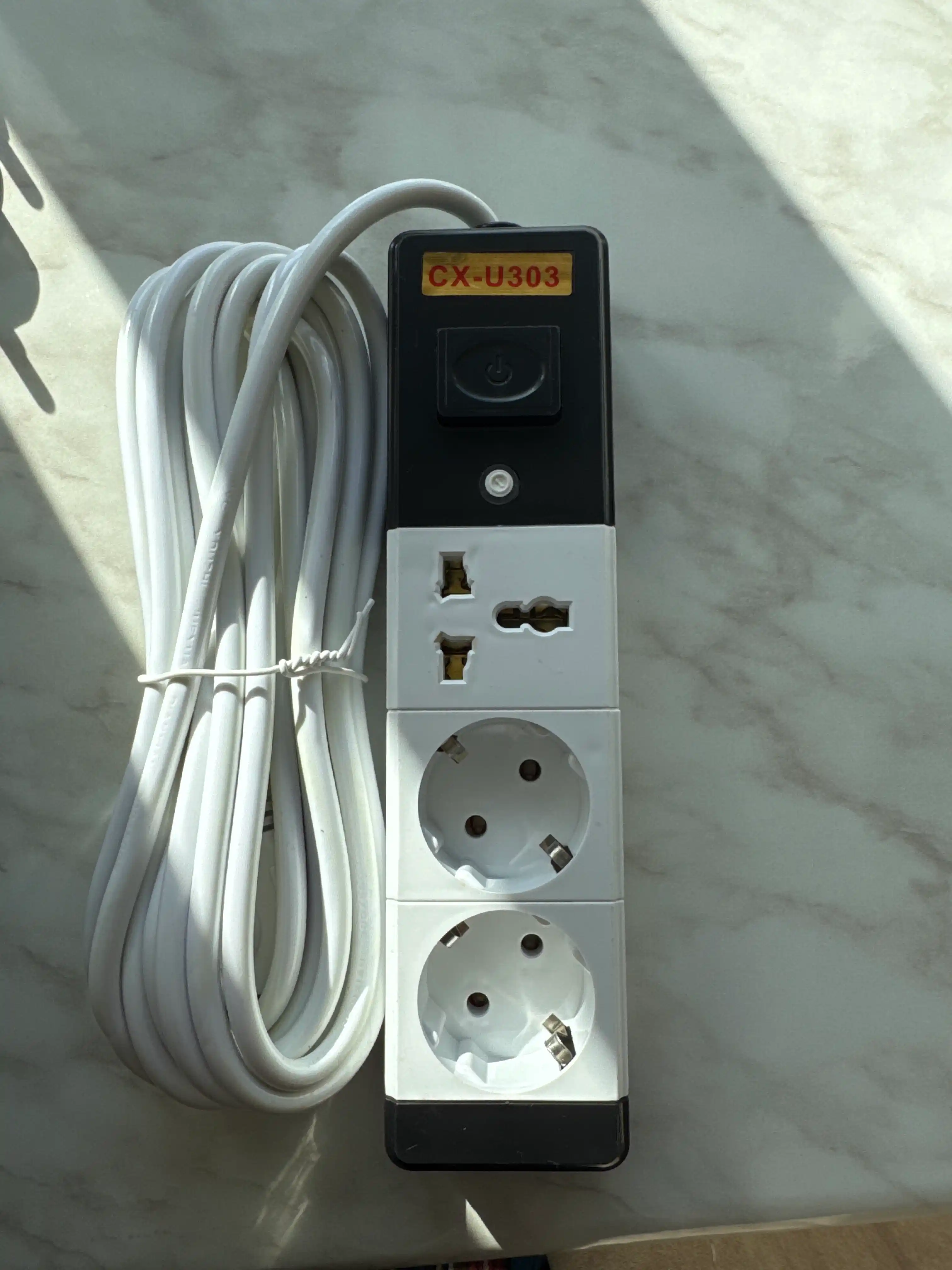 Удлинитель электрический, 3-5 метров, сетевой фильтр 2 USB и 1 американская розетка, тройник