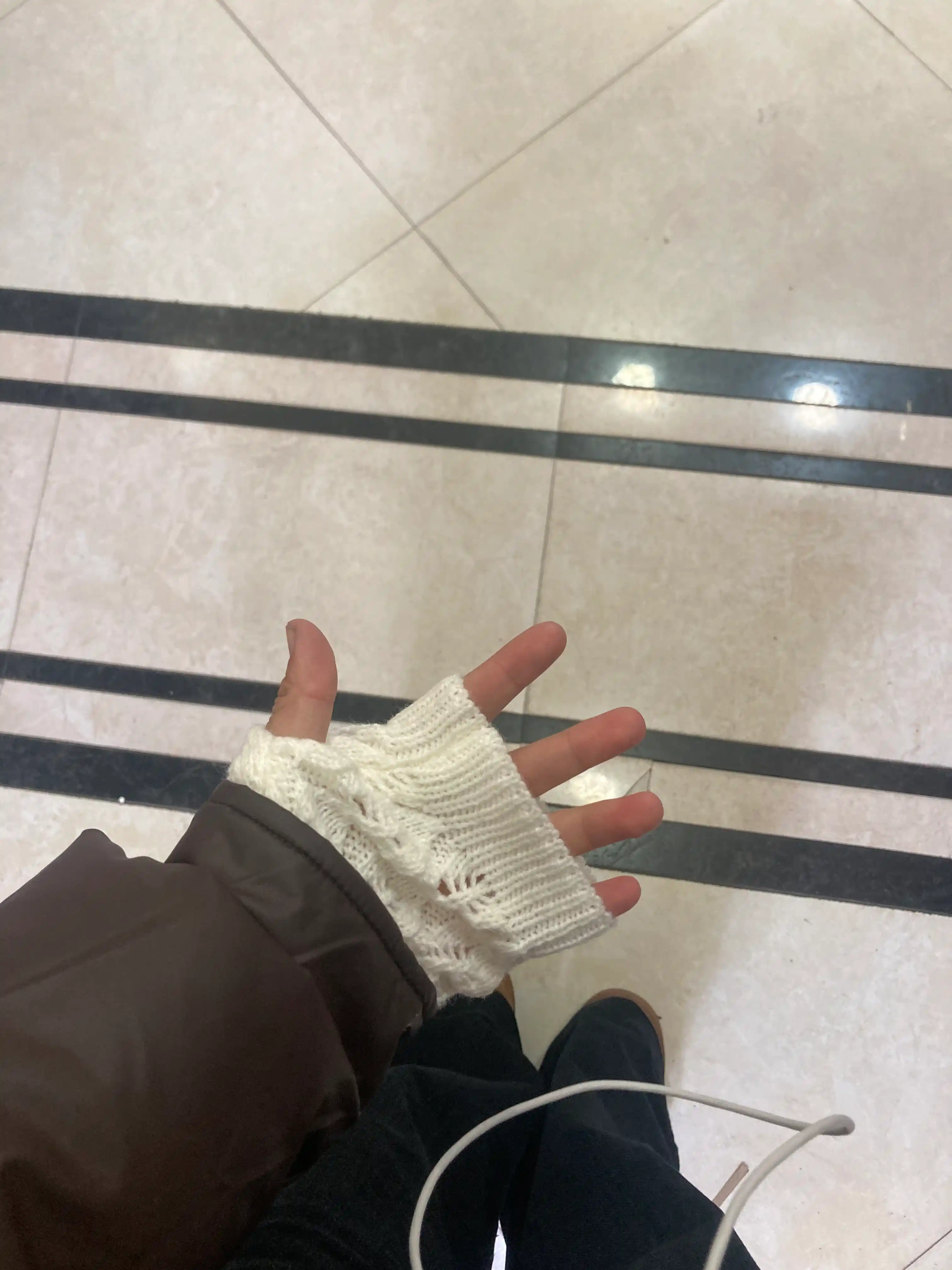 Вязаные митенки, перчатки без пальцев, зимние, осенние, митенки теплые