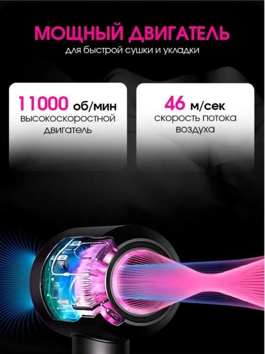 Фен профессиональный для волос Zumba zm 6680, фен для сушки и укладки, с насадками