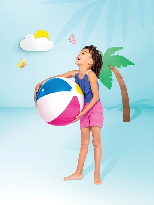 Intex GLOSSY PANEL BALL plyaj topi 51 sm, 3 yoshdan boshlab