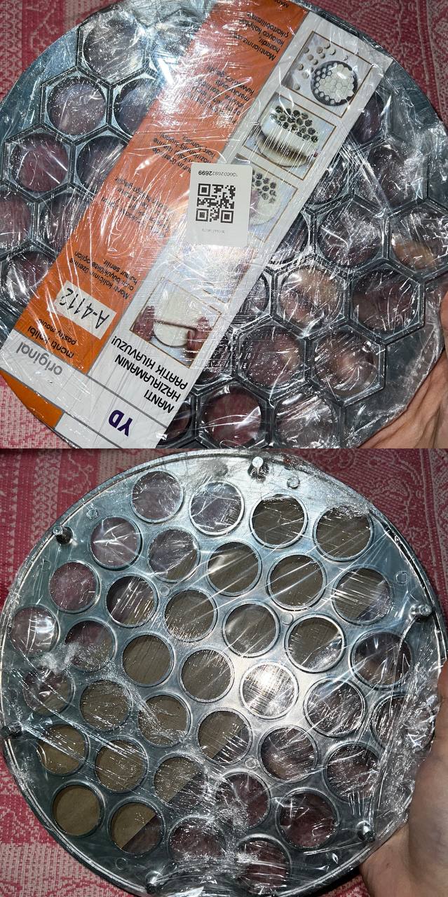 Chuchvara va mantini tayyorlash uchun uchun metal maxsus qolip shakl, 37 ta katak